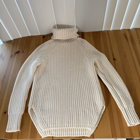 Alp N Rock Womens Simone Turtleneck Knit Sweater Chunky Cream Minimalist XS - Picture 5 of 11